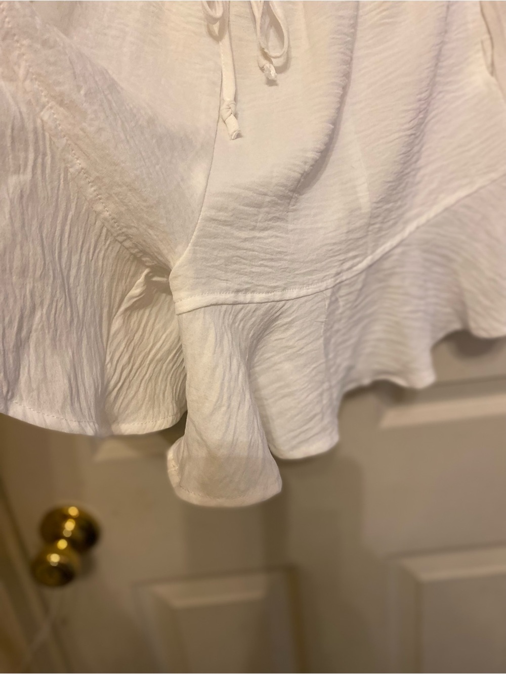 Amazon White Ruffle-Hem Drawstring Skort - Picture 4 of 8